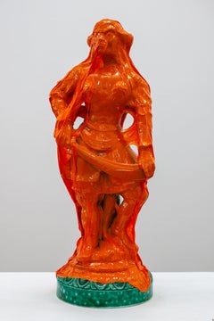 CONTEMPORARY Art. Sculpture with Vinyl. Orange Samurai by Gaston Lisak 2022