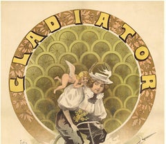 Original "Gladiaator" art nouveau vintage bicycle poster