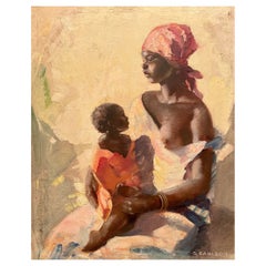 Gaston Parison, femme Madagascarine et son enfant, XIXe siècle