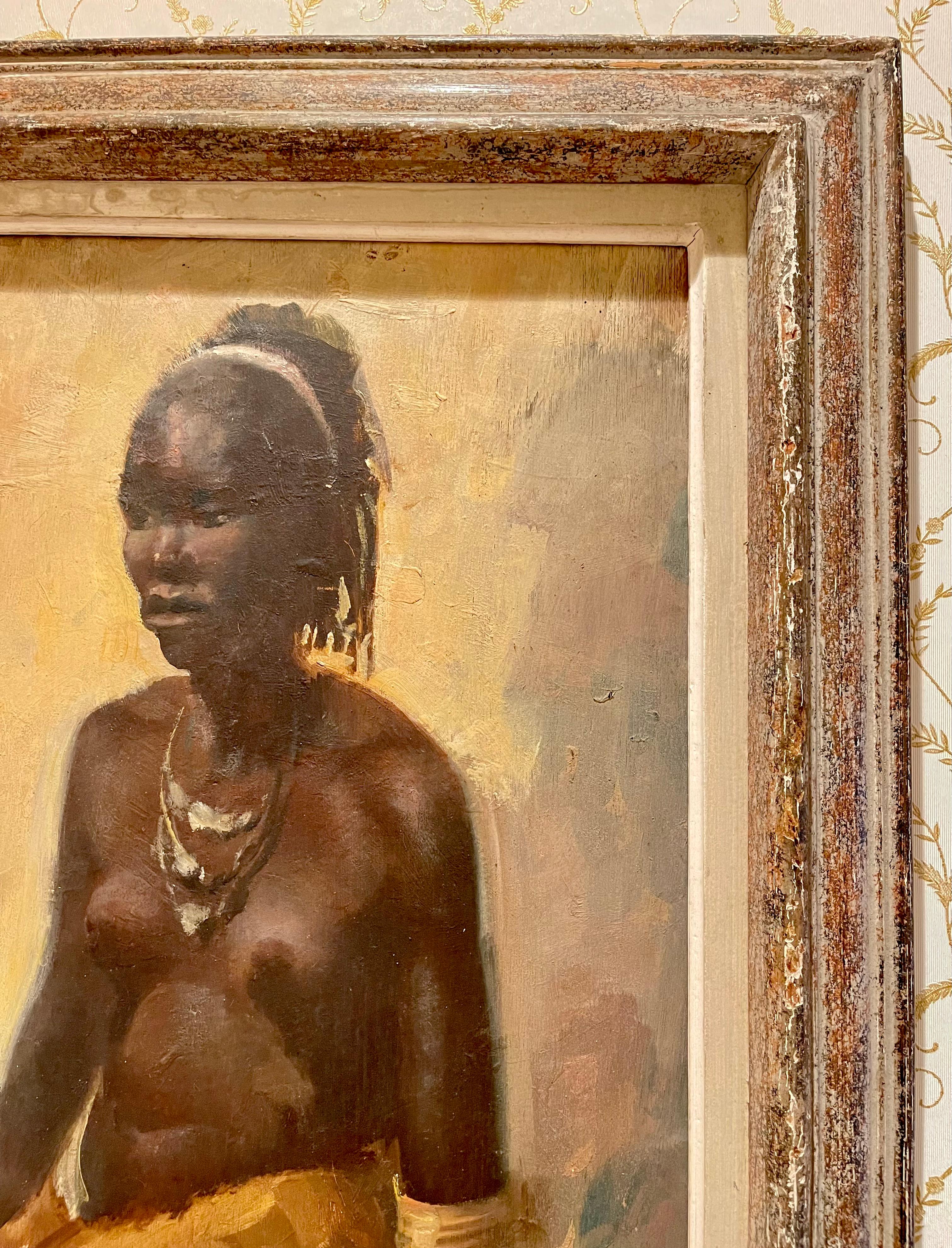 Gaston Parison, Malagasy Woman Portrait, 19th Century For Sale 4