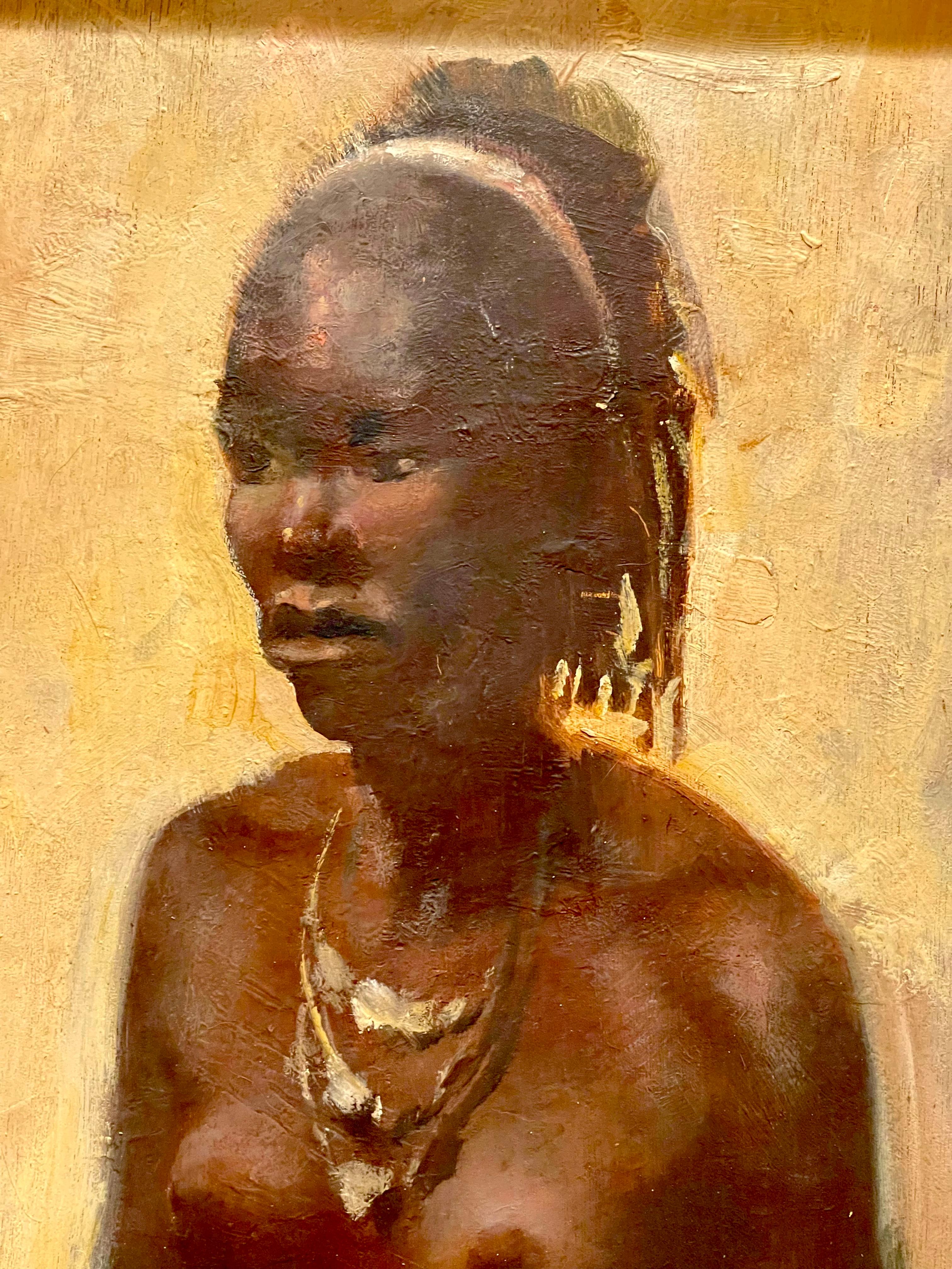 Gaston Parison, Madagaskar-Frauenporträt, 19. Jahrhundert (Handbemalt) im Angebot