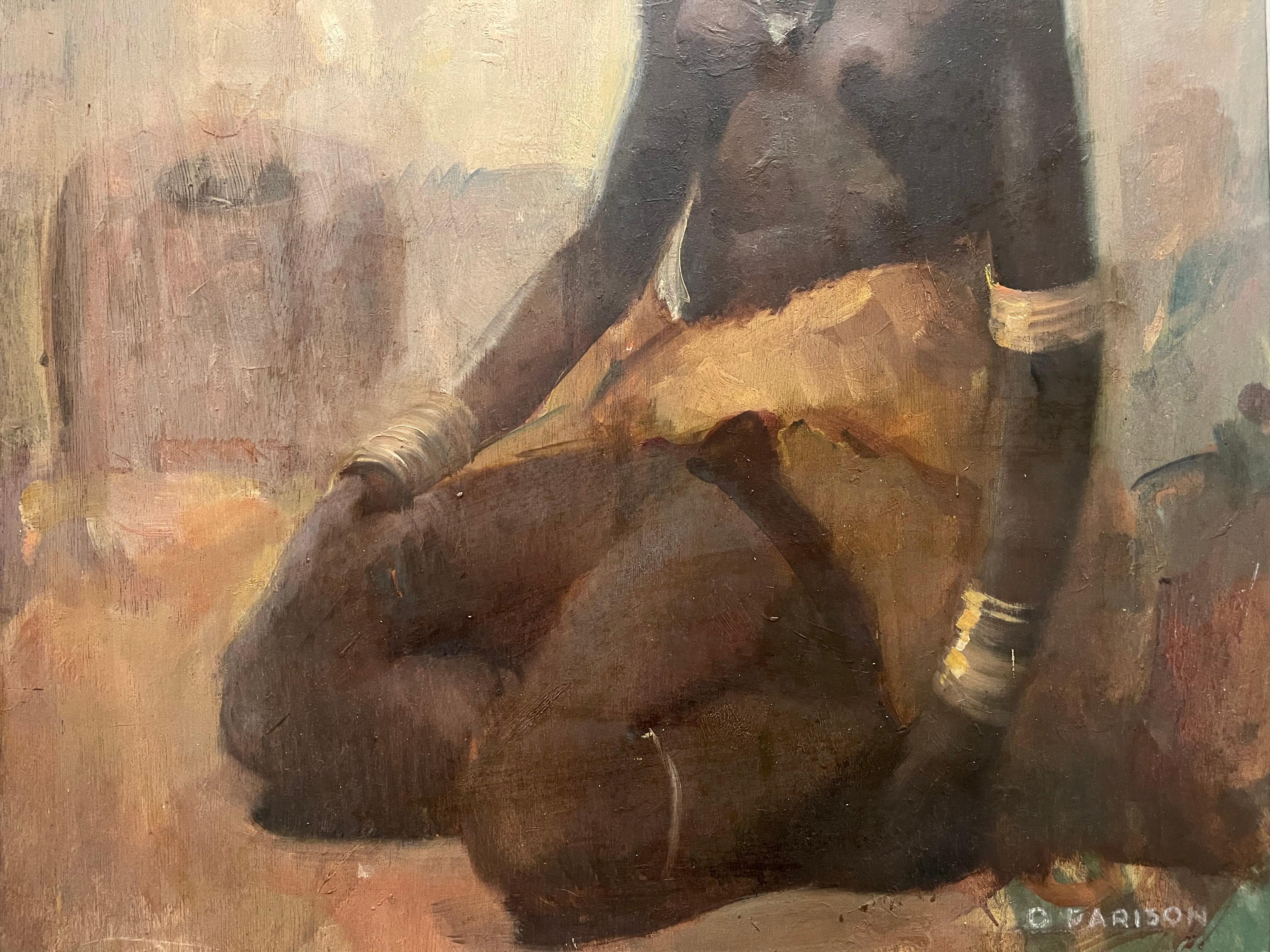Gaston Parison, Malagasy Woman Portrait, 19th Century In Good Condition For Sale In Beaune, FR