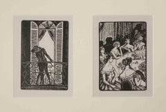 Plates from Les Diaboliques - Original Woodcut by G. Pastre - 1930s