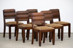 Gaston Poison Art Deco Set of 6 Chairs, France, 1940