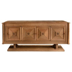 Gaston Poisson French Art Deco Cerused Oak And Bronze Sideboard