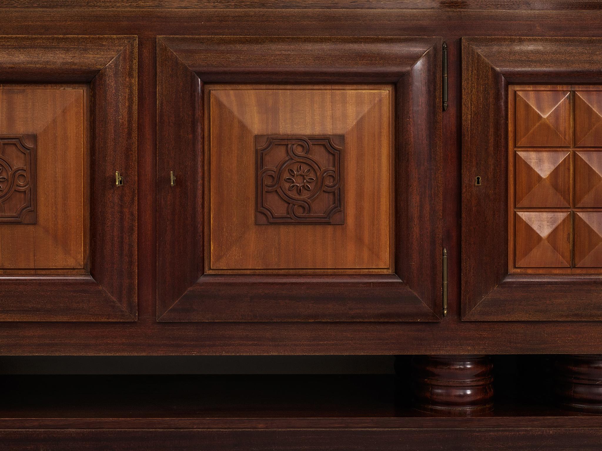 Gaston Poisson Large Art Deco Credenza In Good Condition In Waalwijk, NL
