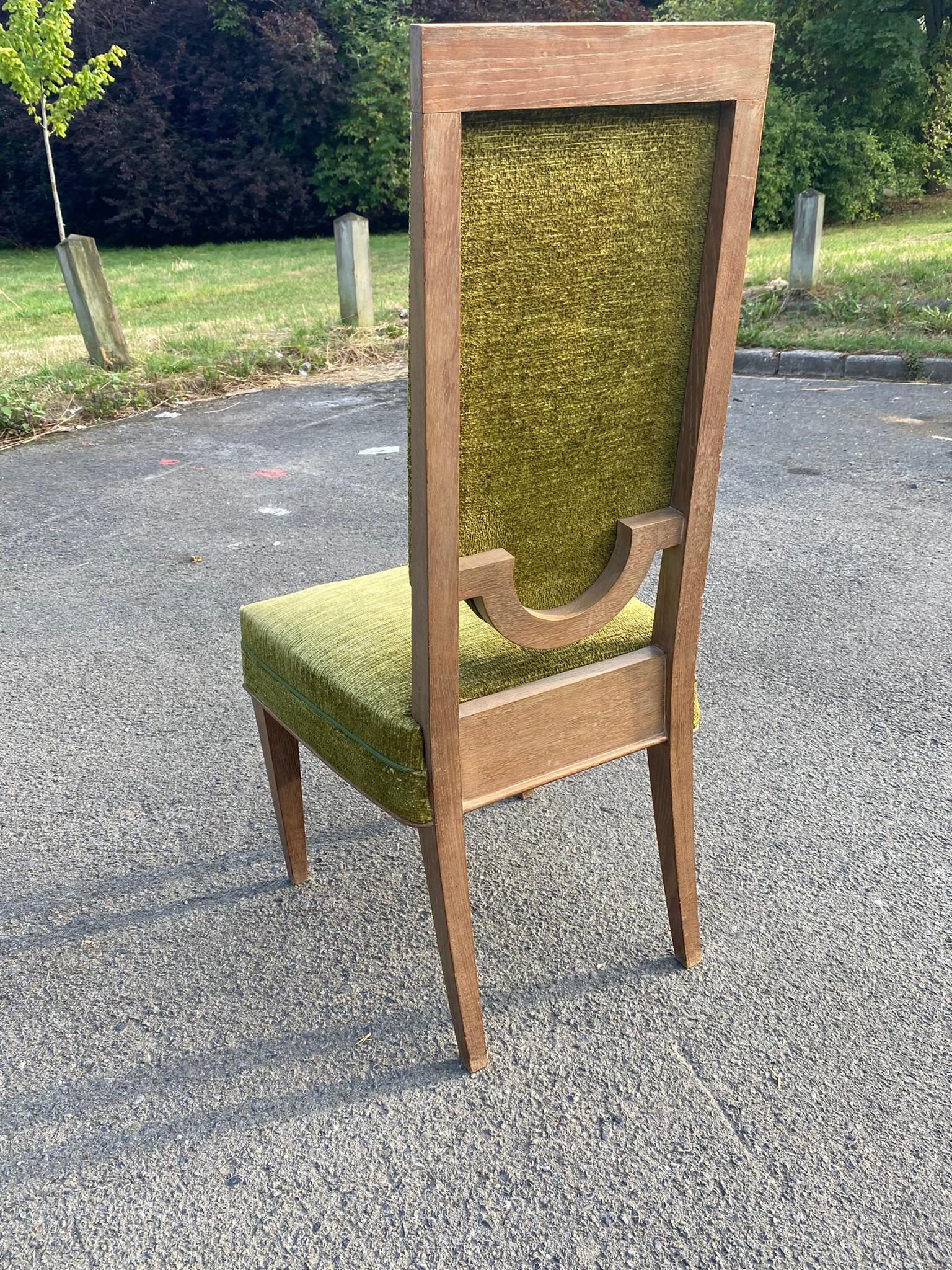 Maurice Jallot,  Set of Seven Art Deco Chairs in Oak, circa 1930/1940 For Sale 7