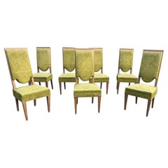 Maurice Jallot,  Set of Seven Art Deco Chairs in Oak, circa 1930/1940
