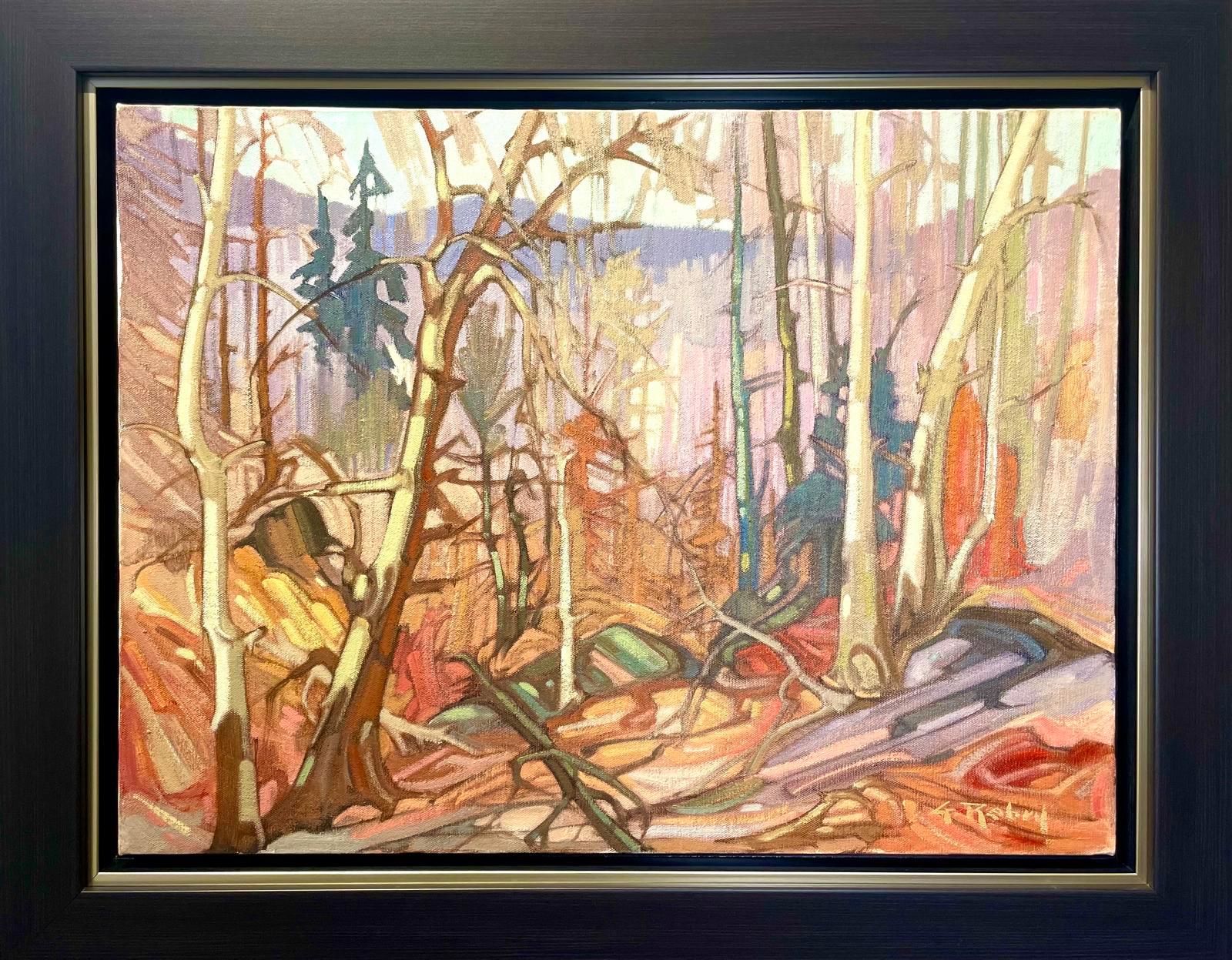 In the heart of the woods - Painting by Gaston Rebry