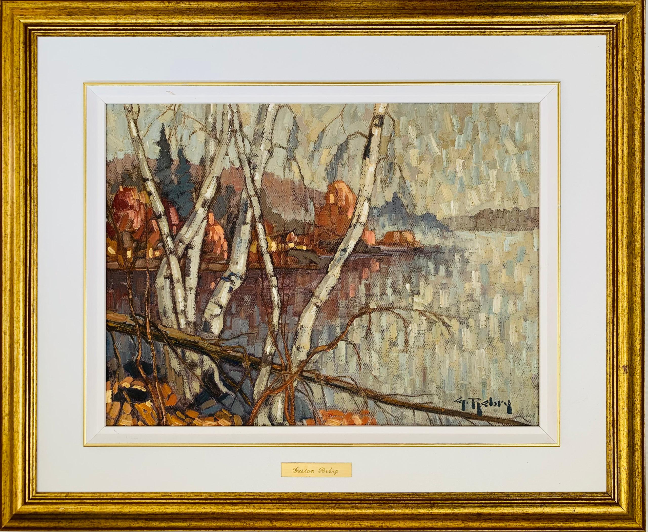 Lacs et sous bois - Painting di Gaston Rebry