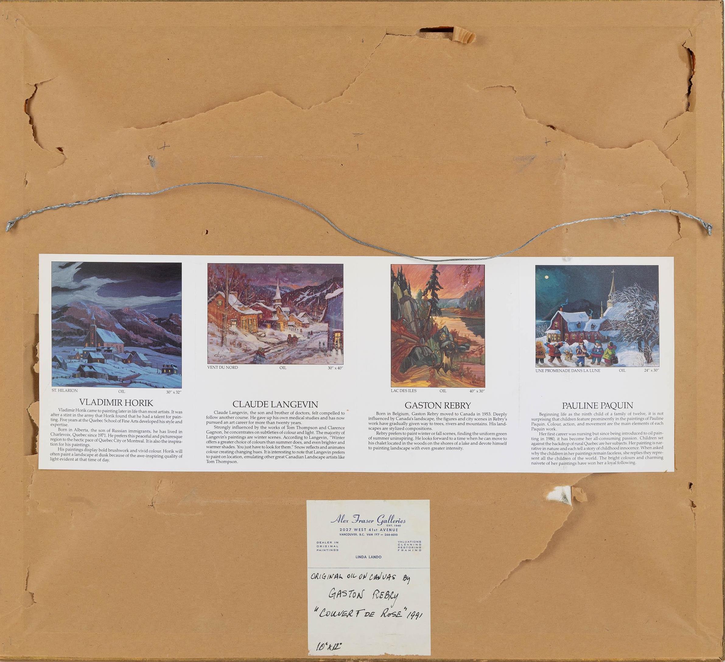 Landschaft in Quebec (Braun), Landscape Painting, von Gaston Rebry