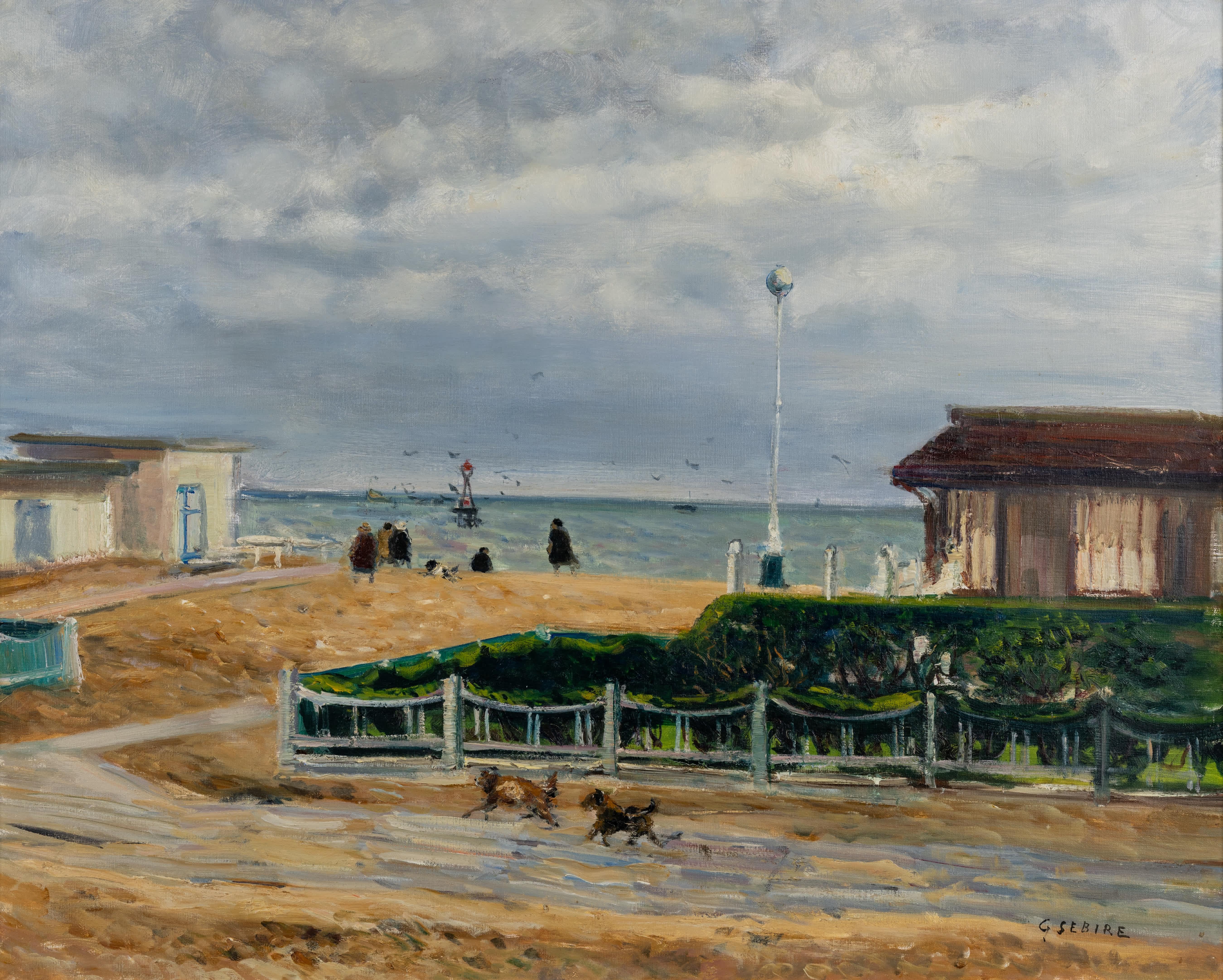 In riva al mare - Painting di Gaston Sebire