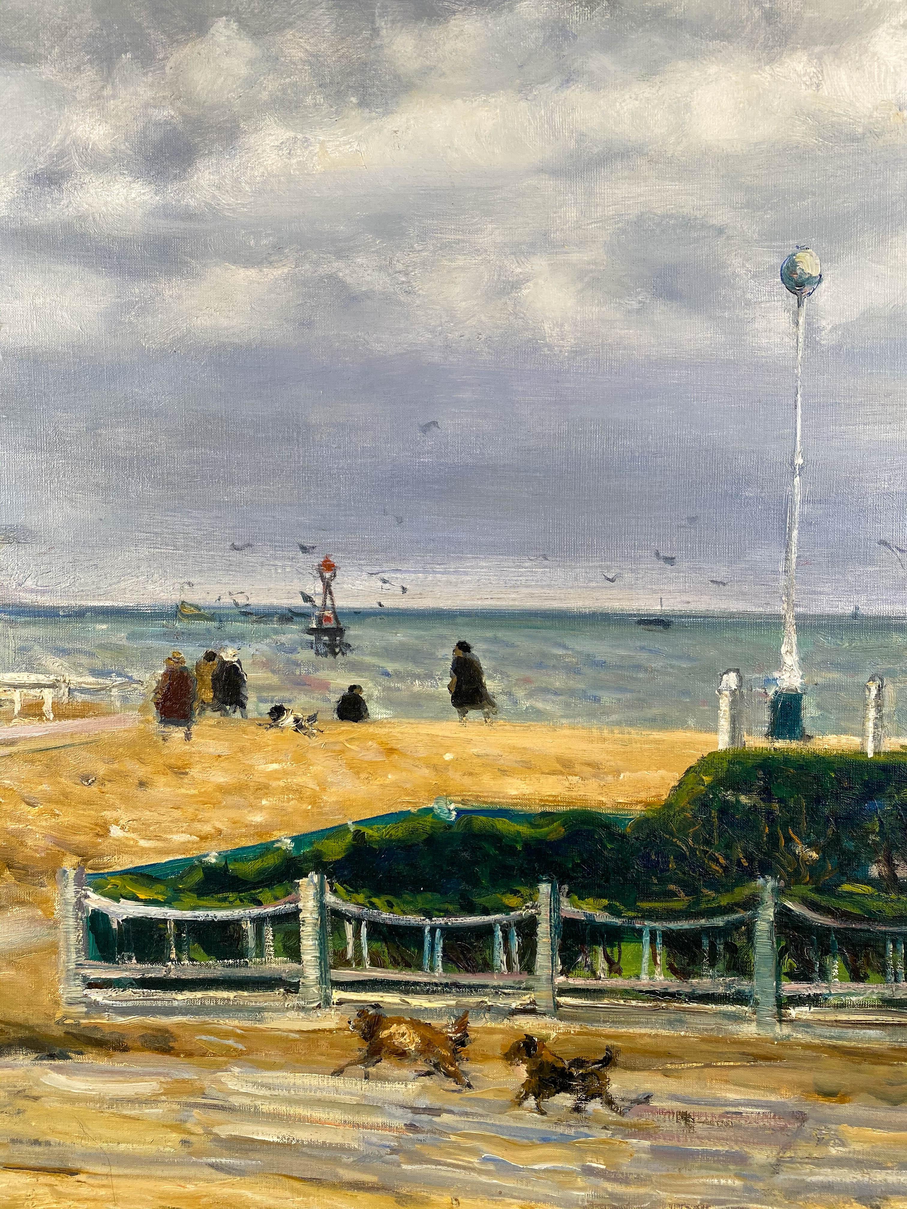 „At The Seaside“ (Post-Impressionismus), Painting, von Gaston Sebire