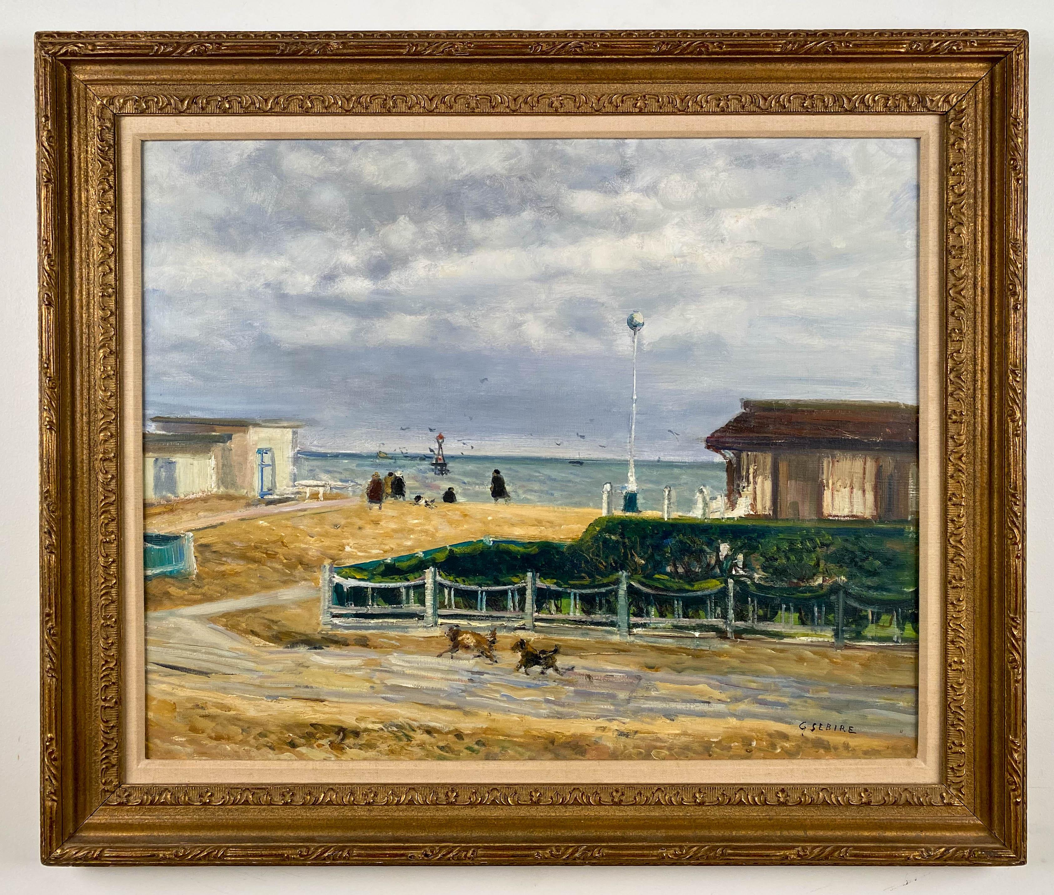 Landscape Painting Gaston Sebire - At The Seaside (à la mer)