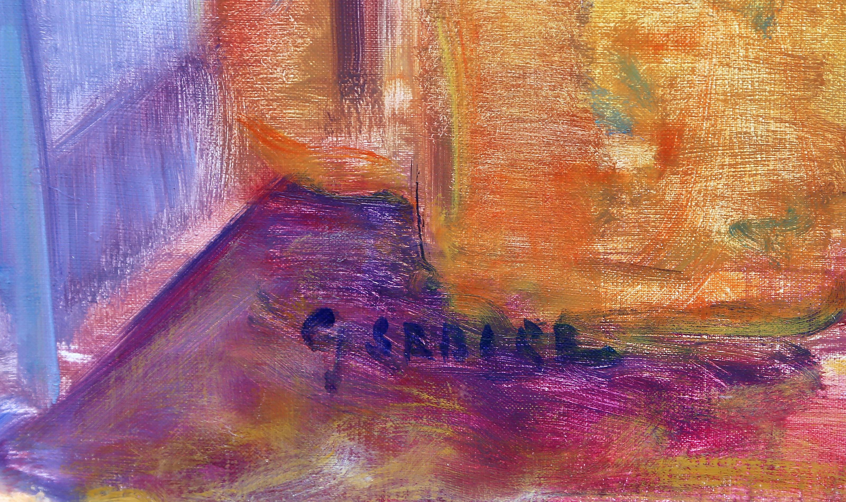 Blick aufs Meer, Pittura a olio impressionista di Gaston Sebire in vendita 2