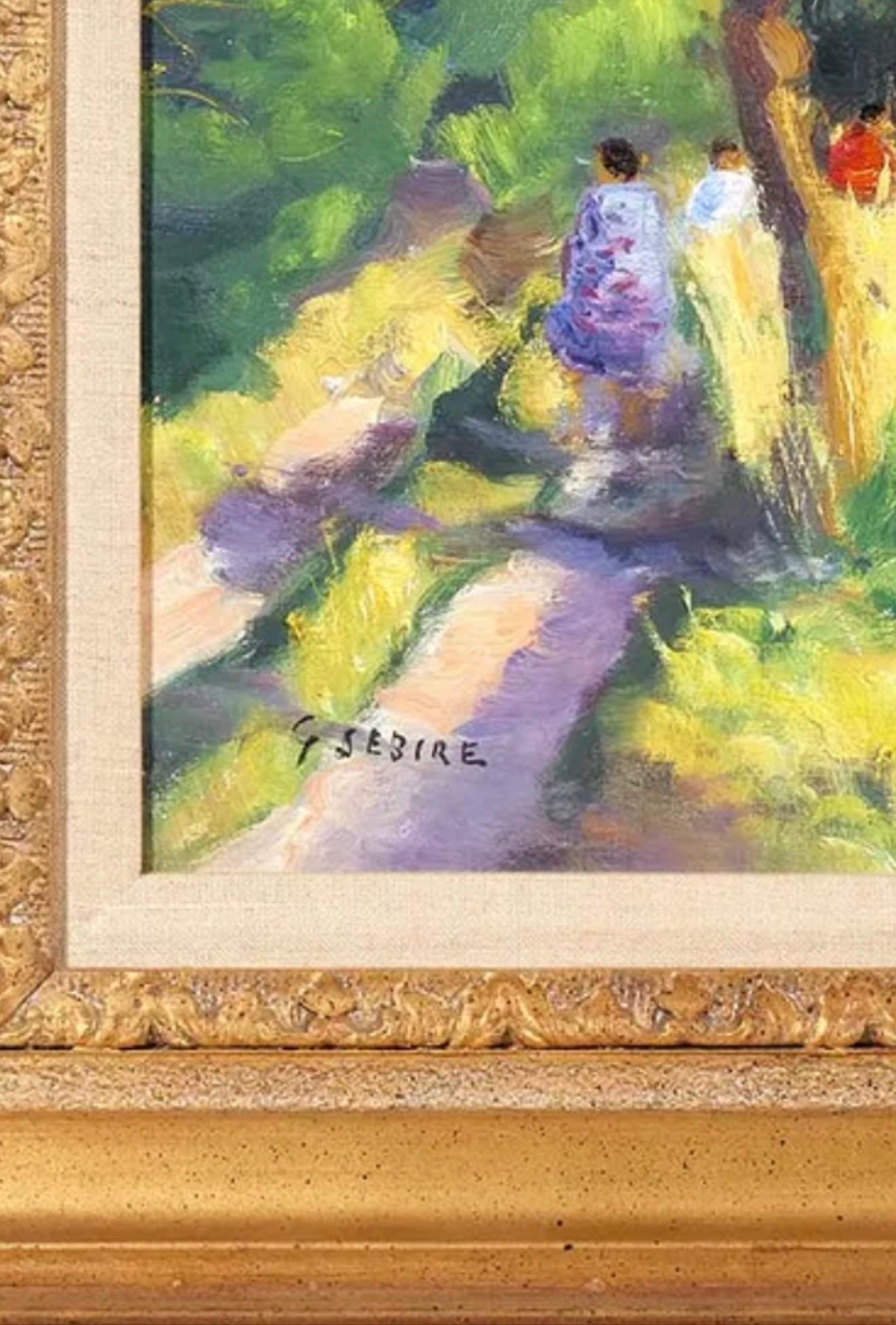 Französisch Post Impressionist Ölgemälde Bucolic Wooded Country Lane Gaston Sebire im Angebot 9
