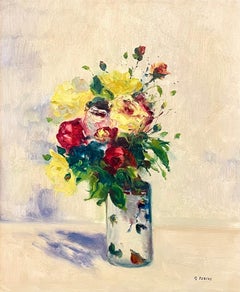 Französisches postimpressionistisches französisches Ölgemälde, Blumenblumen, Vase Gaston Sebire Blumen