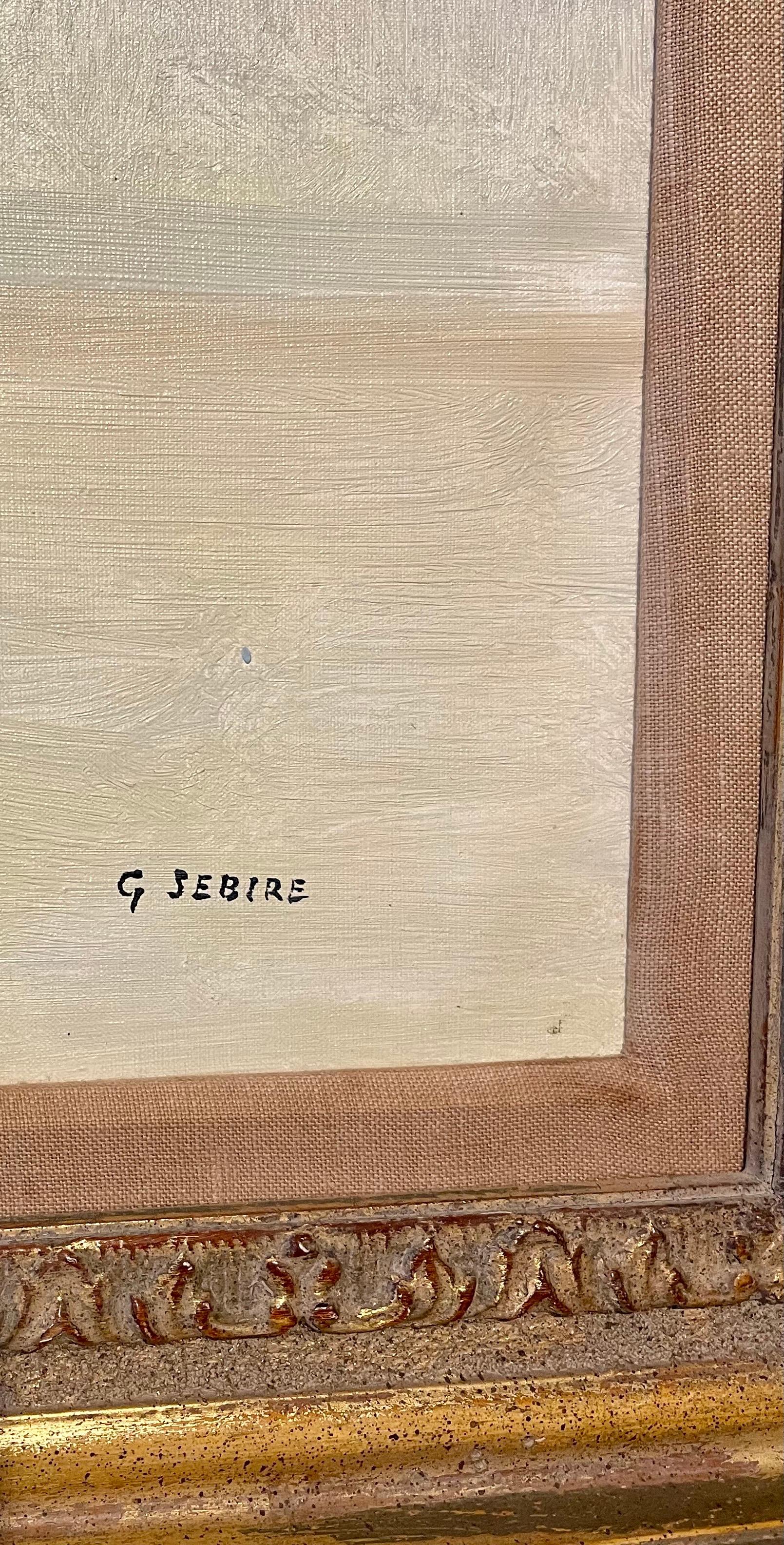 Pittura ad olio francese post-impressionista Rose floreali, vaso Gaston Sebire Fiori in vendita 2