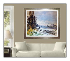 Gaston Sebire Original Oil Painting On Canvas Signed French Landscape Large Art
