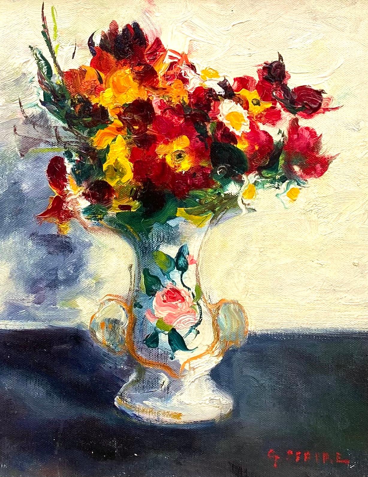 Still-Life Painting di Gaston Sebire - "Petite Bouquet Rouge"