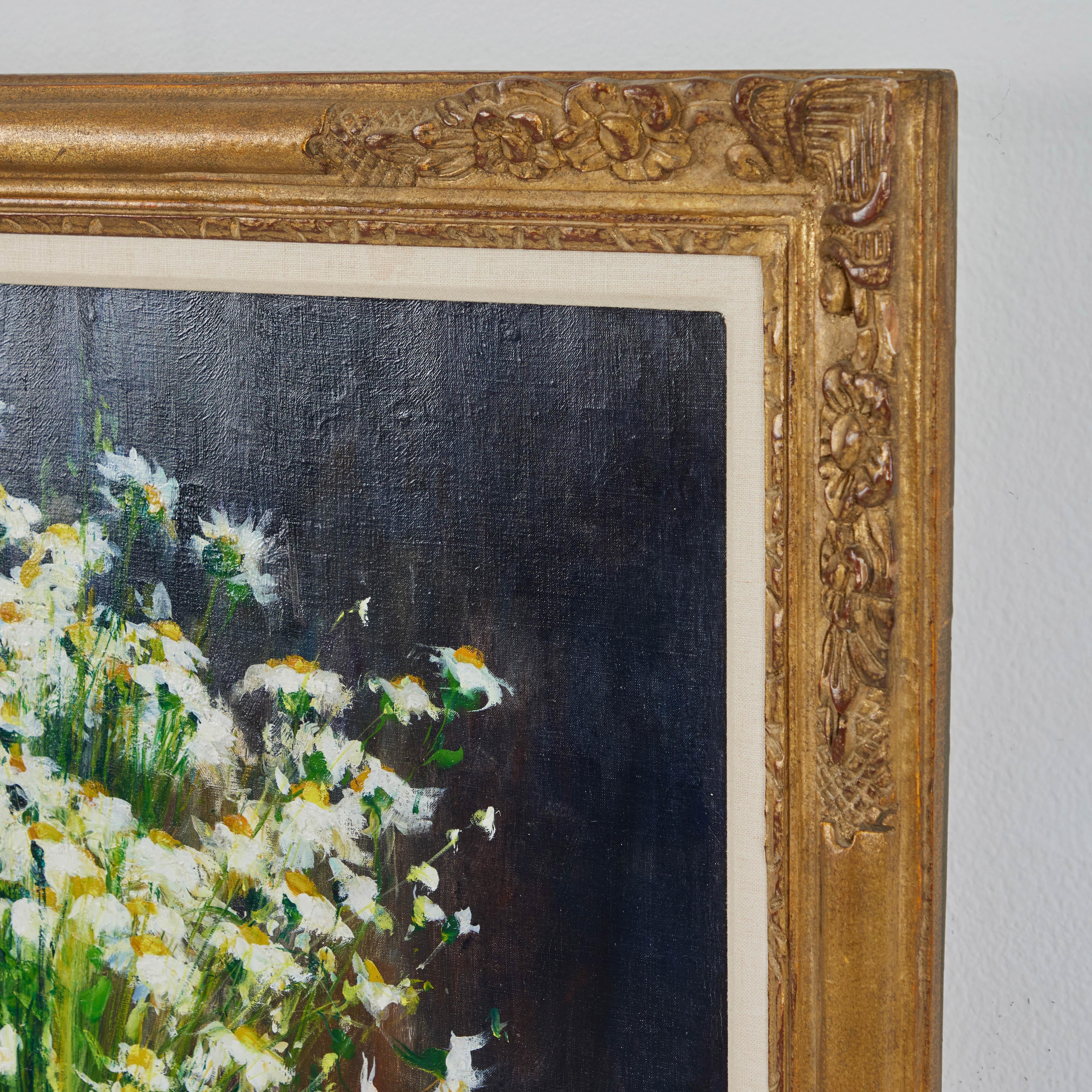 Pichet avec fleurs, huile sur toile, Gaston Sébire (1920-2001) - Painting de Gaston Sebire