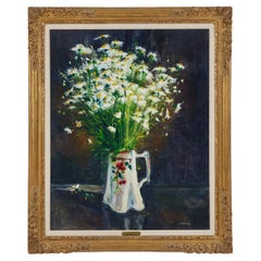 Pichet avec fleurs, huile sur toile, Gaston Sébire (1920-2001)
