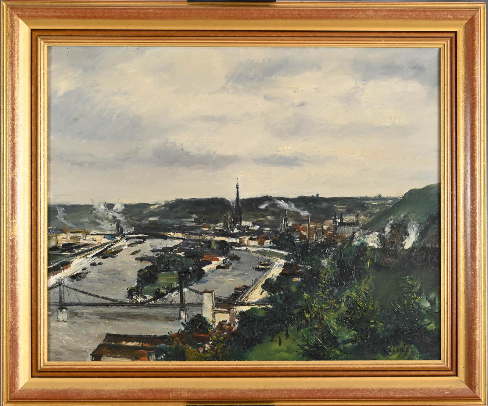 Blick auf Rouen (Post-Impressionismus), Painting, von Gaston Sebire