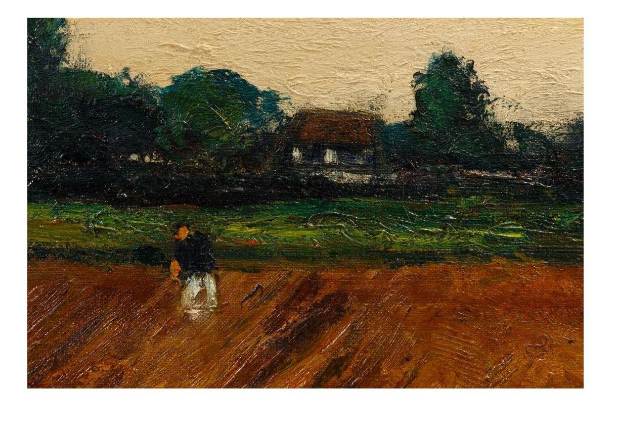 Gaston Sebire Signed French Oil Landscape In Good Condition For Sale In Locust Valley, NY