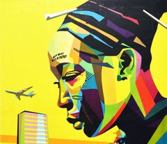 Original Vintage Travel Poster Africa Sabena Airlines Midcentury Modern Design