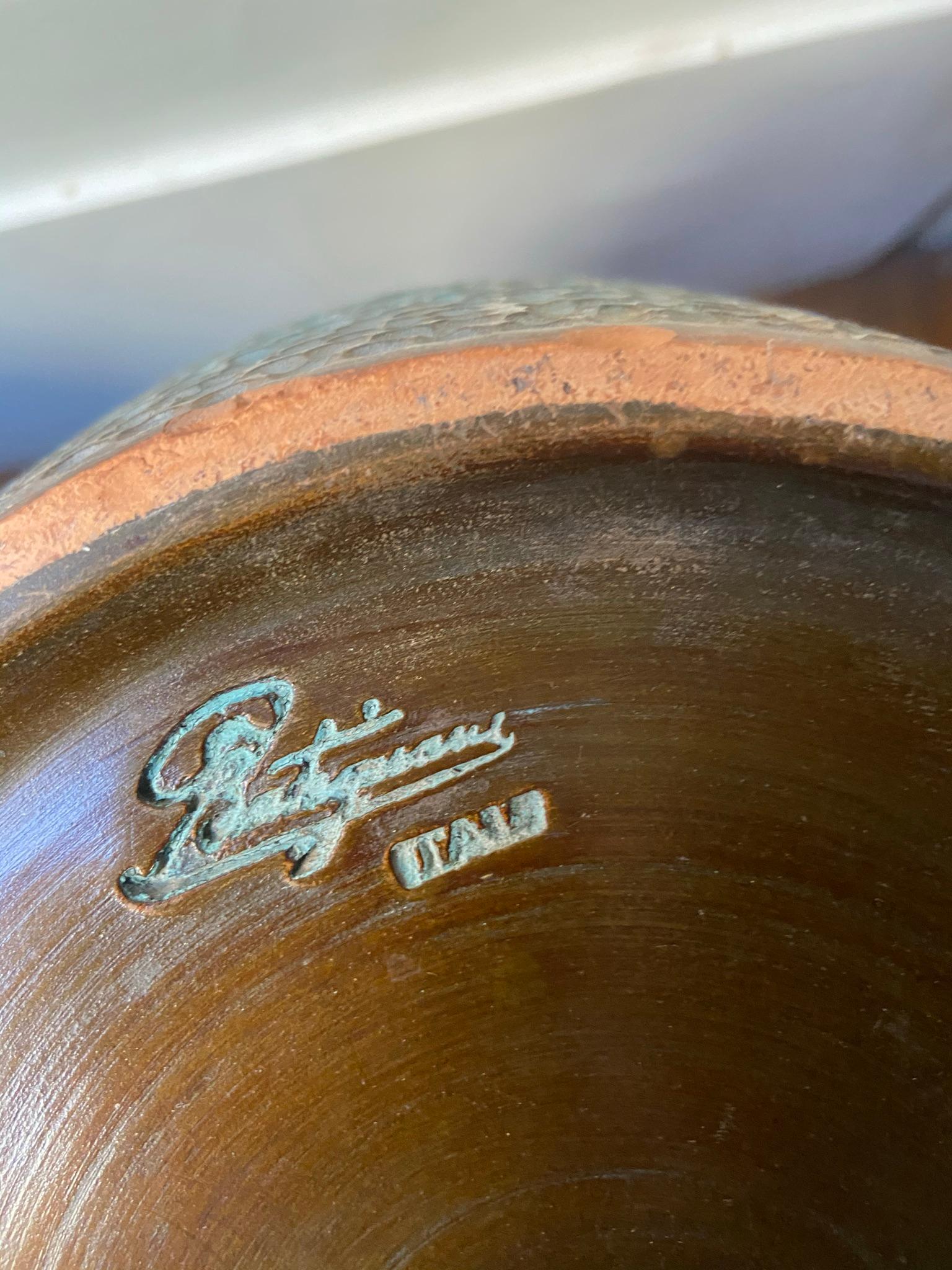 Italian Gastone Batignani Engraved Ceramic Vase, Italy 1940s For Sale