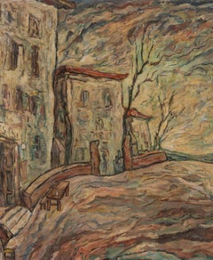 Abstract Impressionist Periphery Gastone Biggi 1950 Oil on Canvas