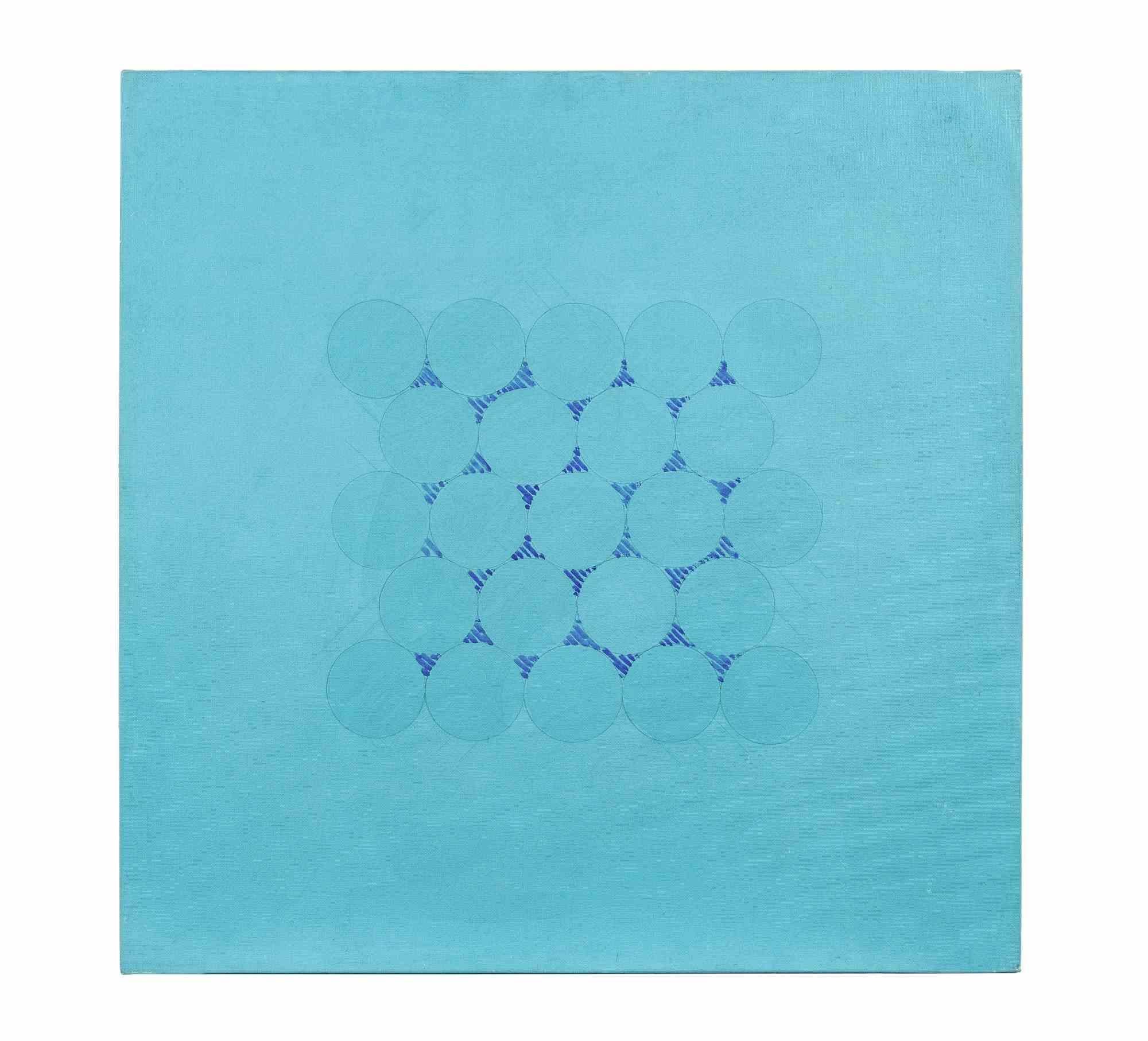Blue n.18 ist ein originelles zeitgenössisches Kunstwerk von Gastone Biggi aus dem Jahr 1974.

Gemischte farbige Acrylmalerei auf Leinwand

Rückseitig handsigniert, betitelt und datiert

Originaltitel: "Azzurro n. 18". 