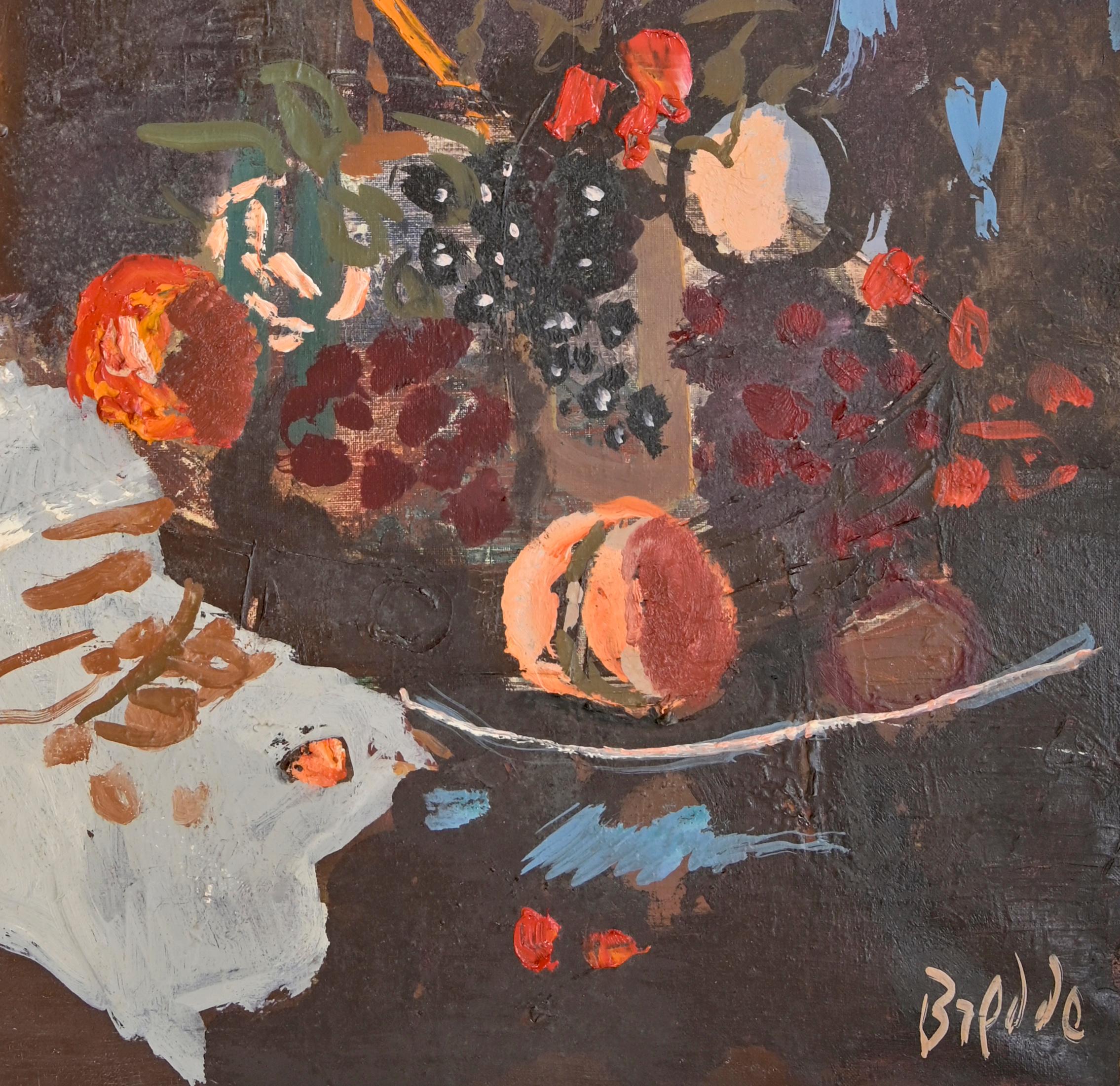 Still Life -  Oil on canvas by Gastone Breddo - Mid-20th Century  For Sale 1