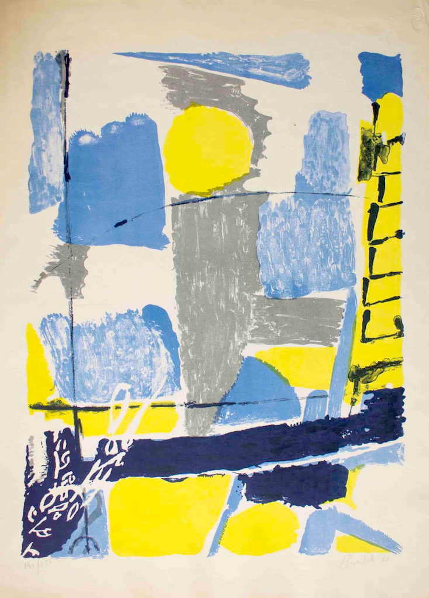 Composition - Original Lithograph by Gastone Breddo - 1961