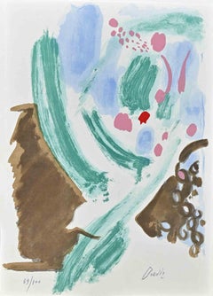 Composition florale - Lithographie de Gastone Breddo - 1973