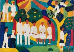 Gastone Lanfredini: Naïve Painter - Mathematician. The Four Brothers. Year 1973