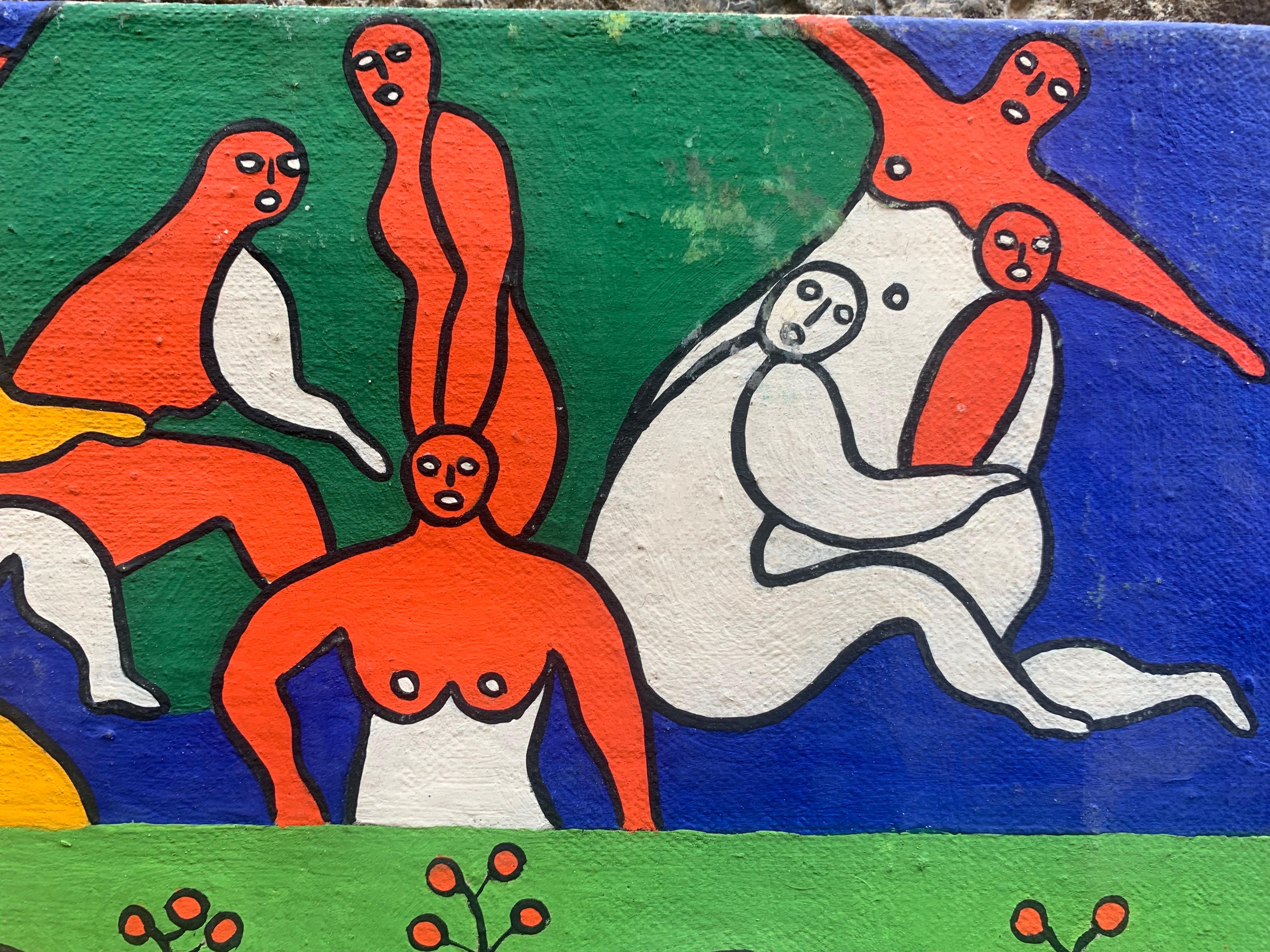 Pintura Naif . Escuela italiana . 1967 3