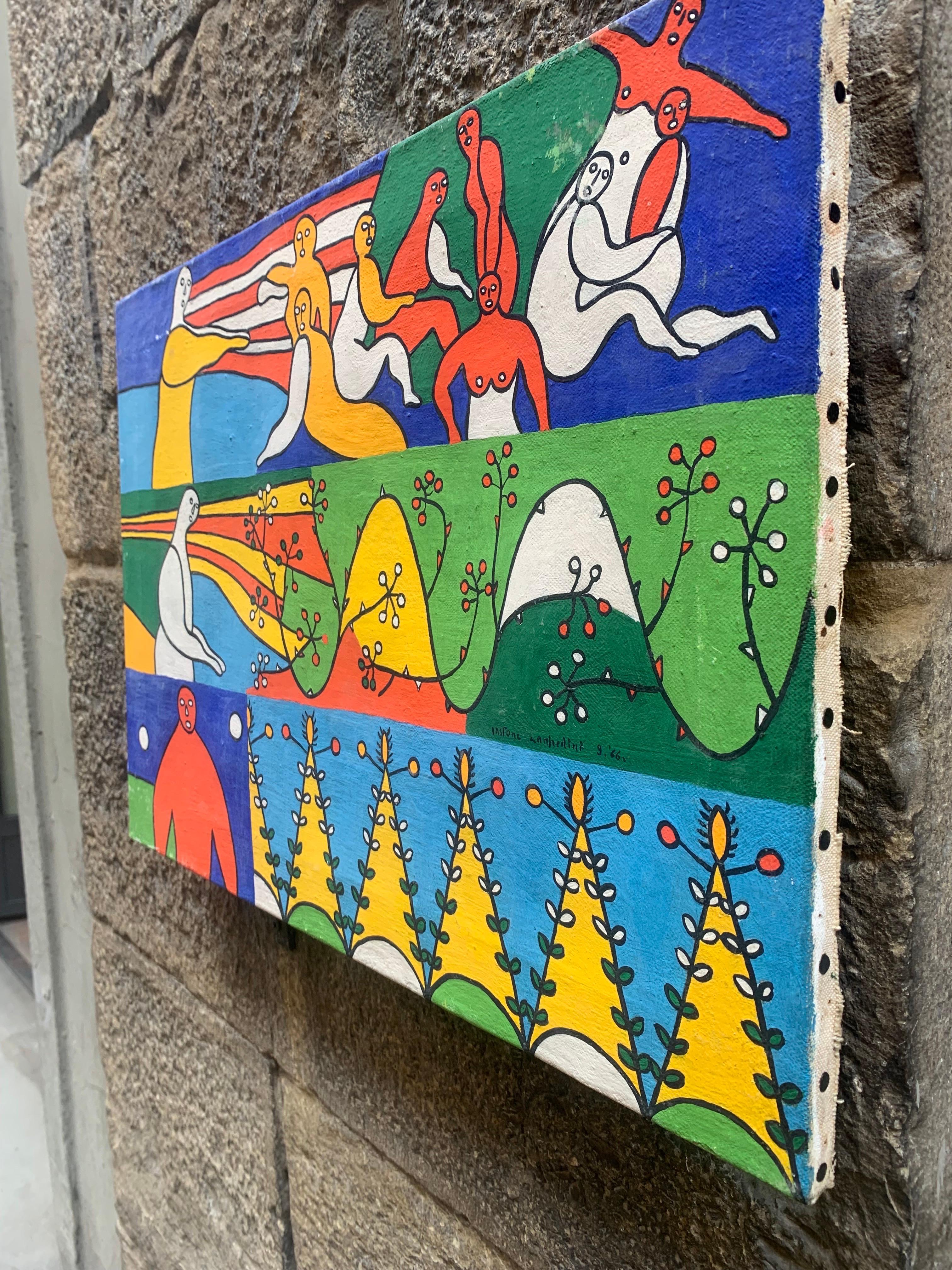 Pintura Naif . Escuela italiana . 1967 5