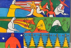 Naif Gemälde . Italienische Schule. 1967