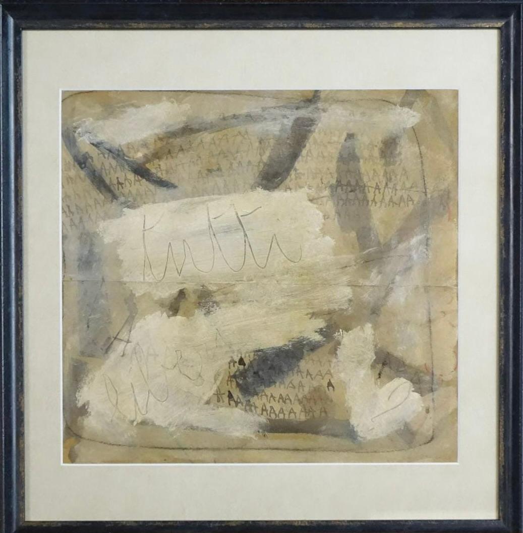 Senza Titolo - important Italian artist! 1968 Abstract oil on paper painting  - Painting by Gastone Novelli