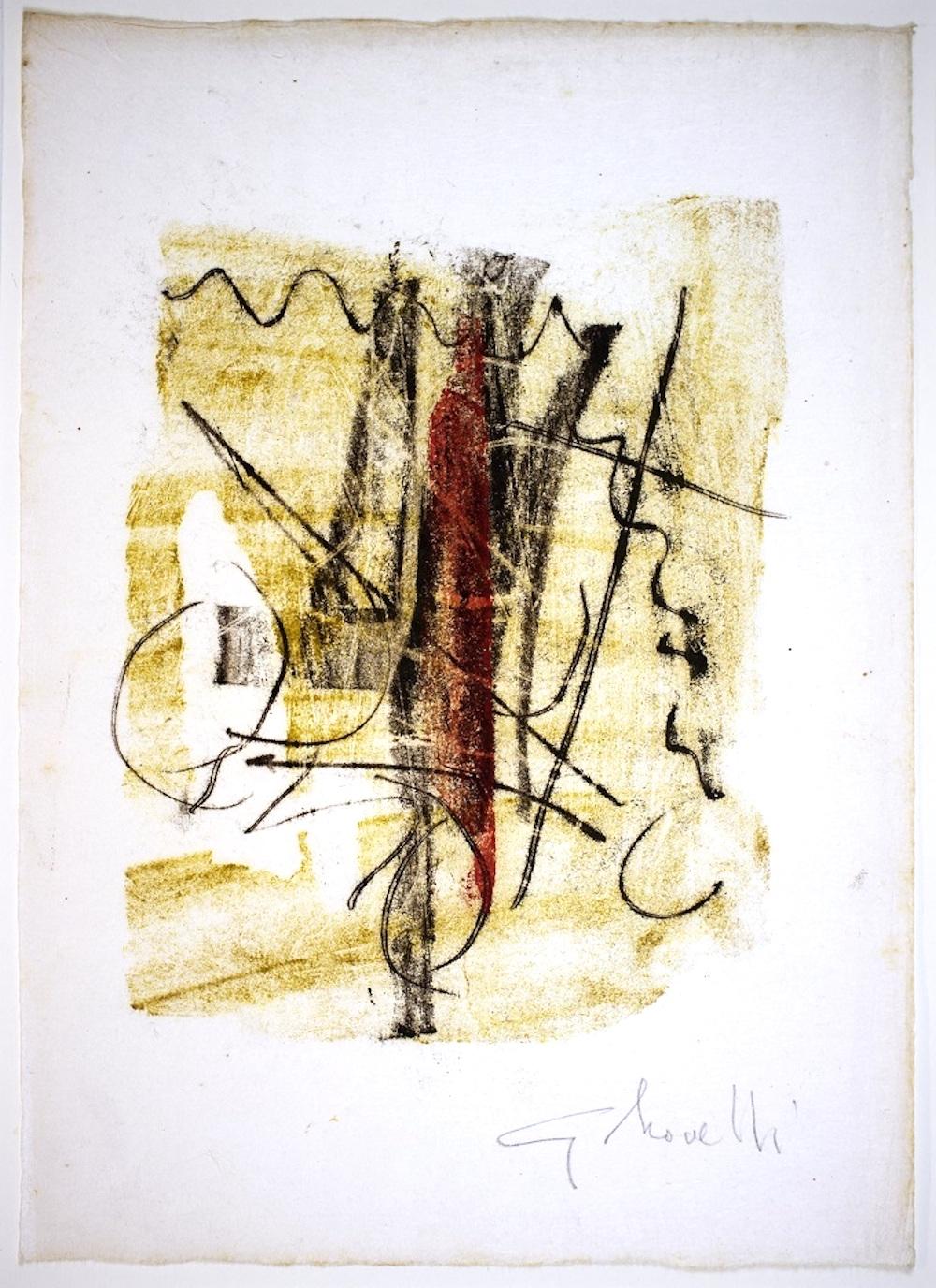 Untitled - Original Monotype by Gastone Novelli - 1957 For Sale 1