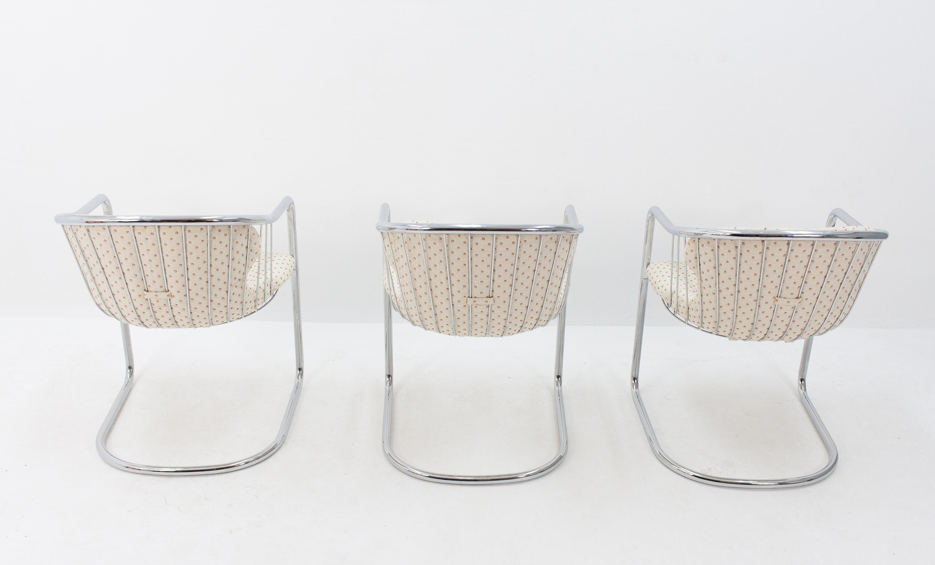 Gastone Rinaldi 1970s Chrome Chairs 1