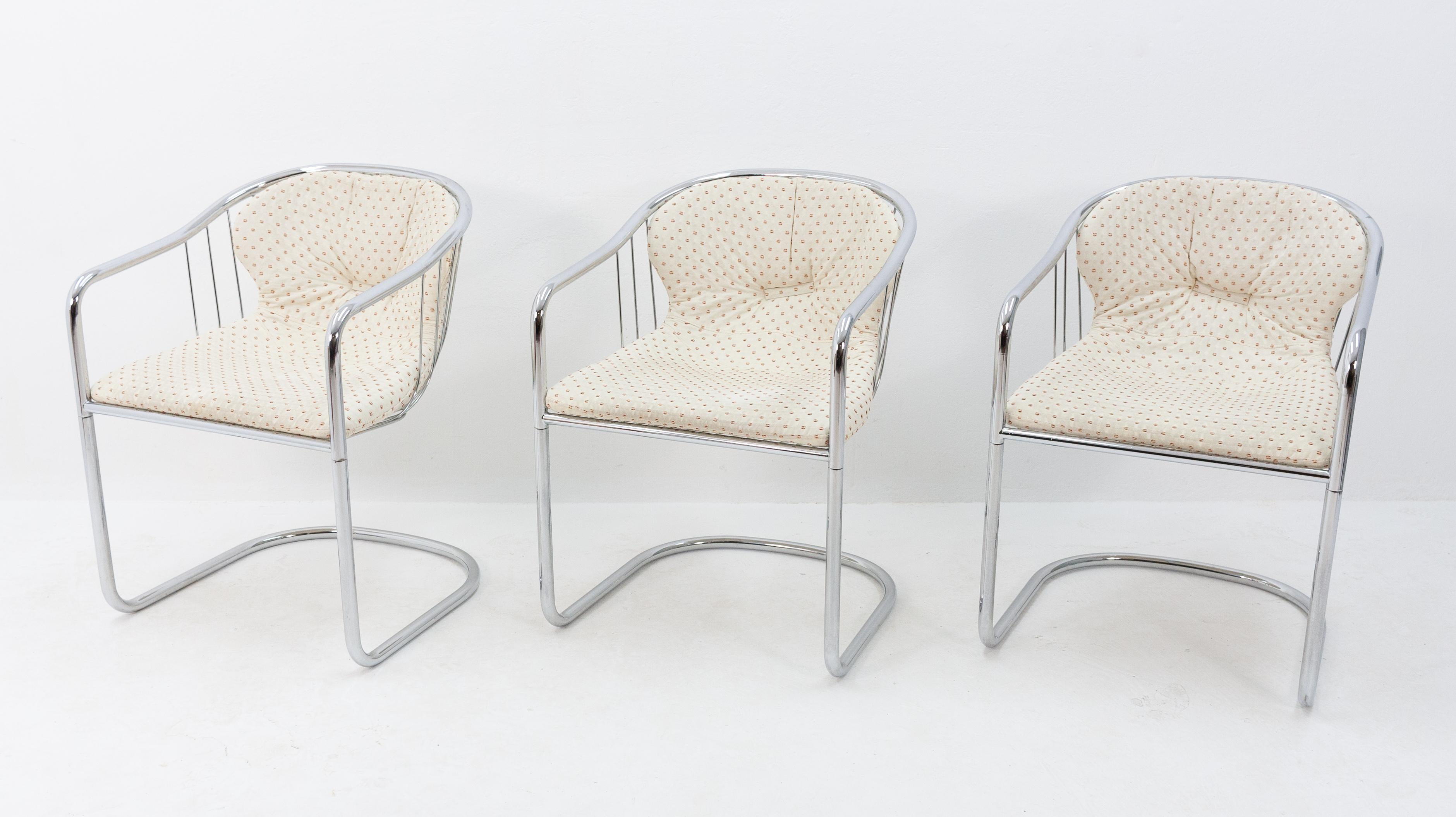 Gastone Rinaldi 1970s Chrome Chairs 3