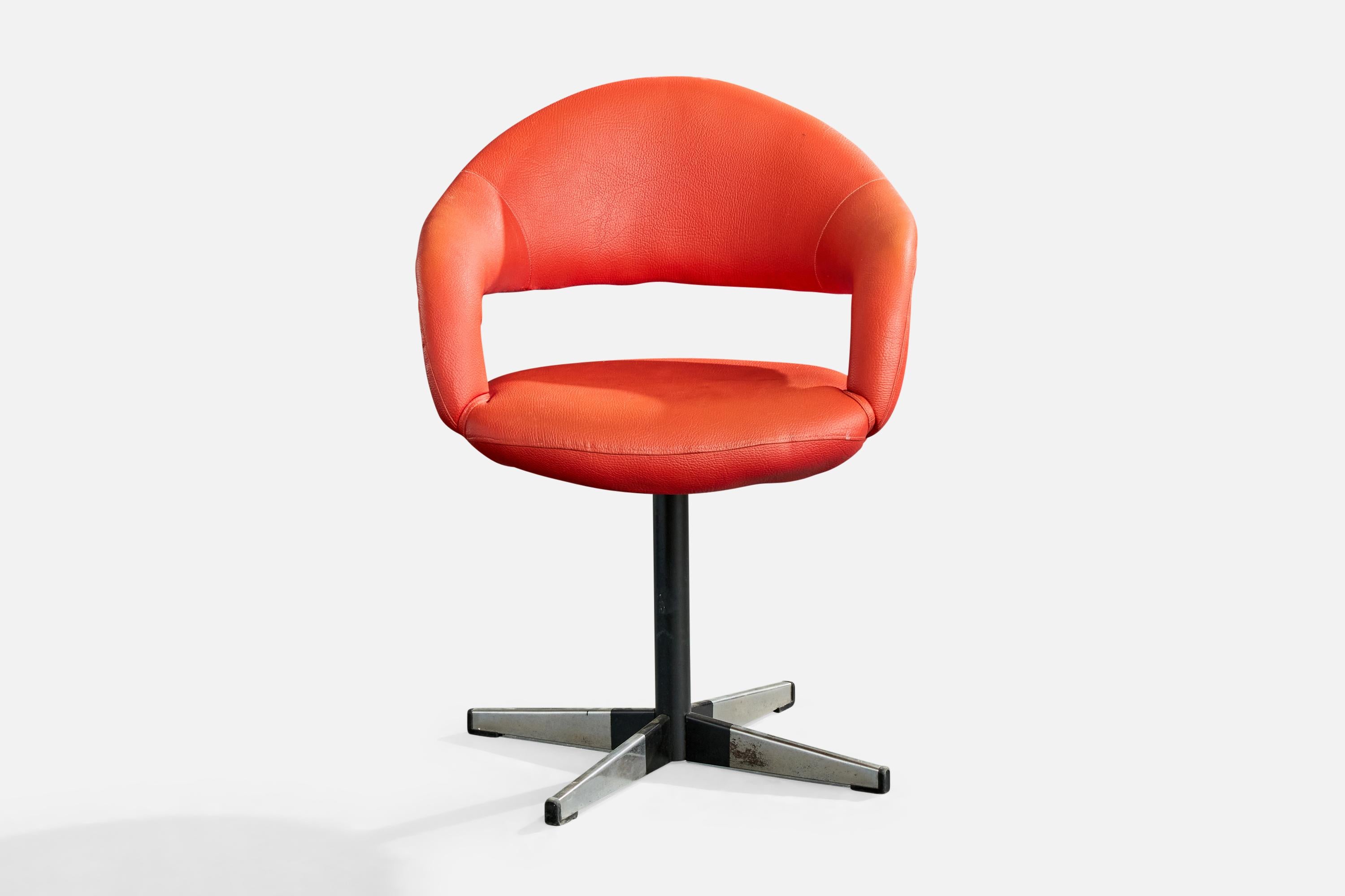 Gastone Rinaldi, Sillón, Metal, Vinilo, Italia, Años 60 Moderno de mediados de siglo en venta