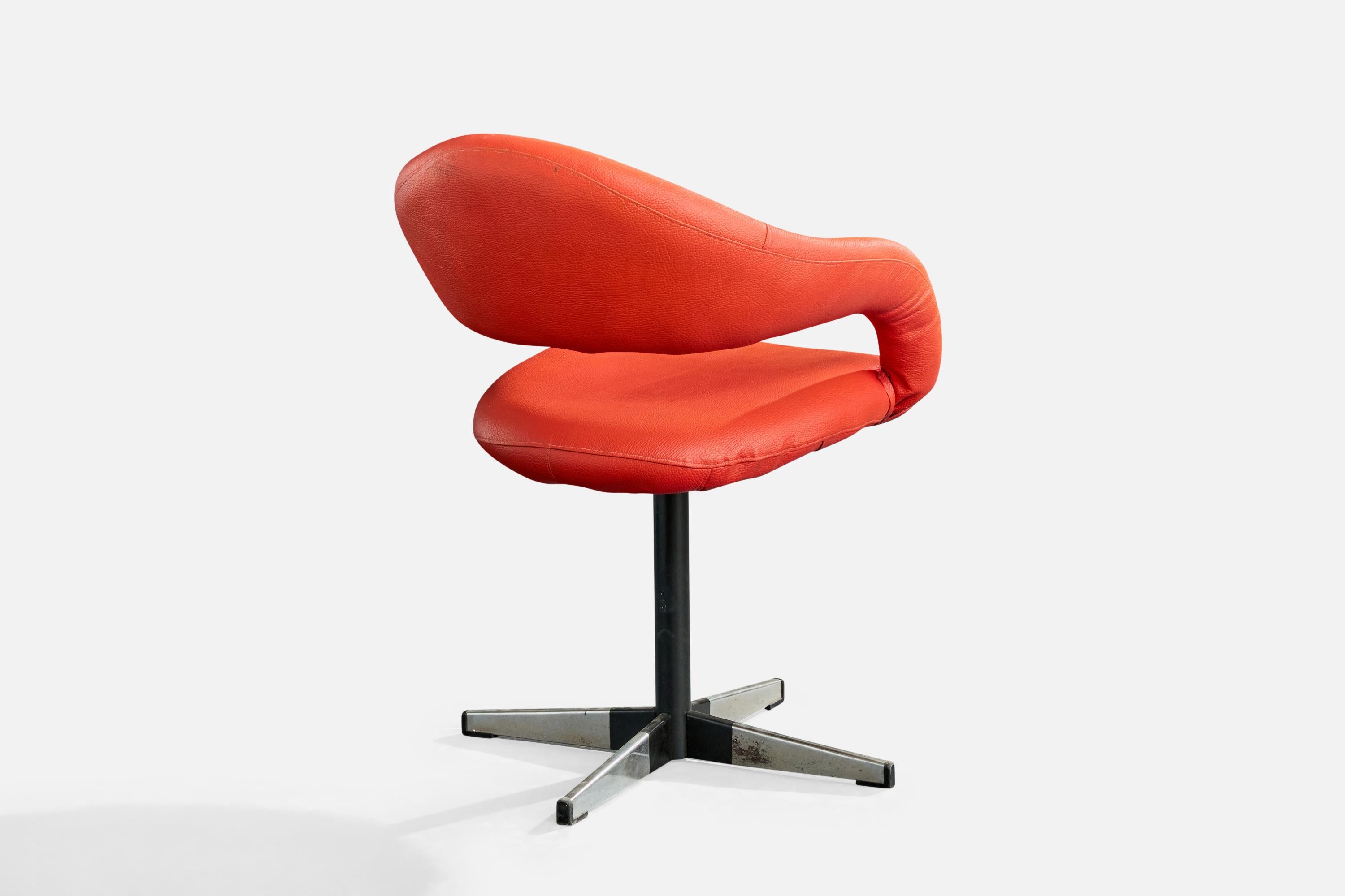 Gastone Rinaldi, Sillón, Metal, Vinilo, Italia, Años 60 en Bastante bueno estado para la venta en High Point, NC