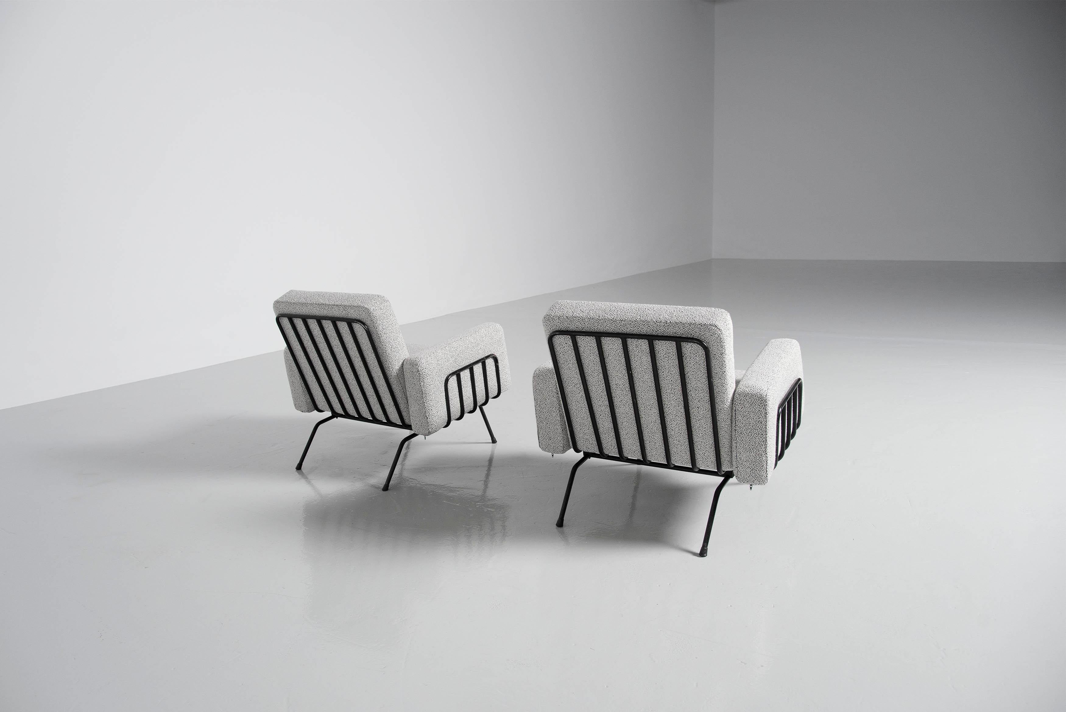 Cold-Painted Gastone Rinaldi Attr Lounge Chairs RIMA, Italy, 1955 For Sale