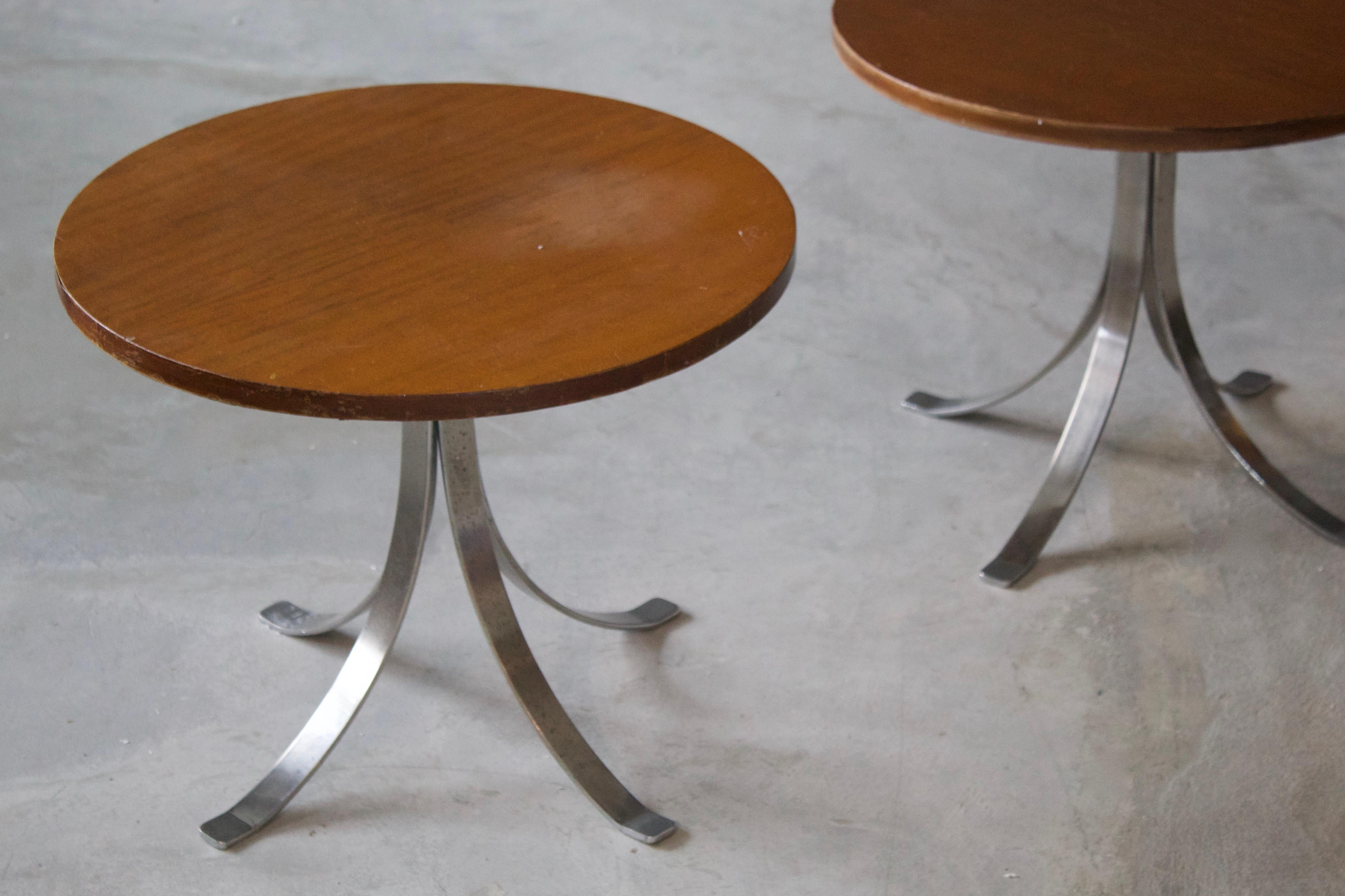 Italian Gastone Rinaldi 'Attributed' Side Tables, Wood, Metal, RIMA, Italy, 1950s