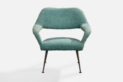 Gastone Rinaldi Attribution, Lounge Chair, Fabric, Metal, Italy, 1960s