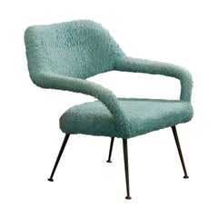 Gastone Rinaldi Atribución, Silla de salón, Tela, Metal, Italia, Años 60