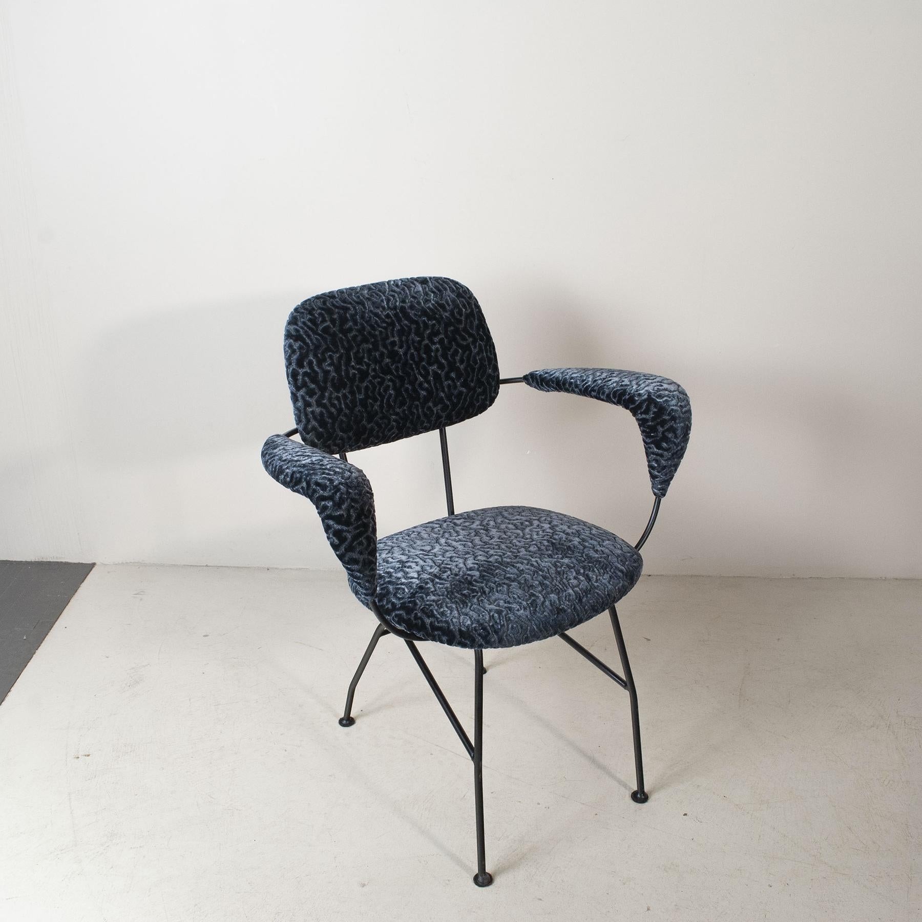 Metal Gastone Rinaldi chair for Rima 1960’s For Sale